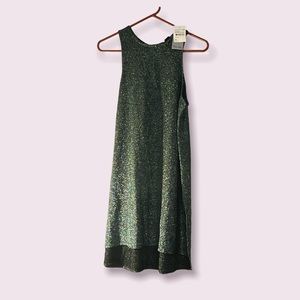 Nordstrom sparkly green mini dress. Slits in both sides (m)